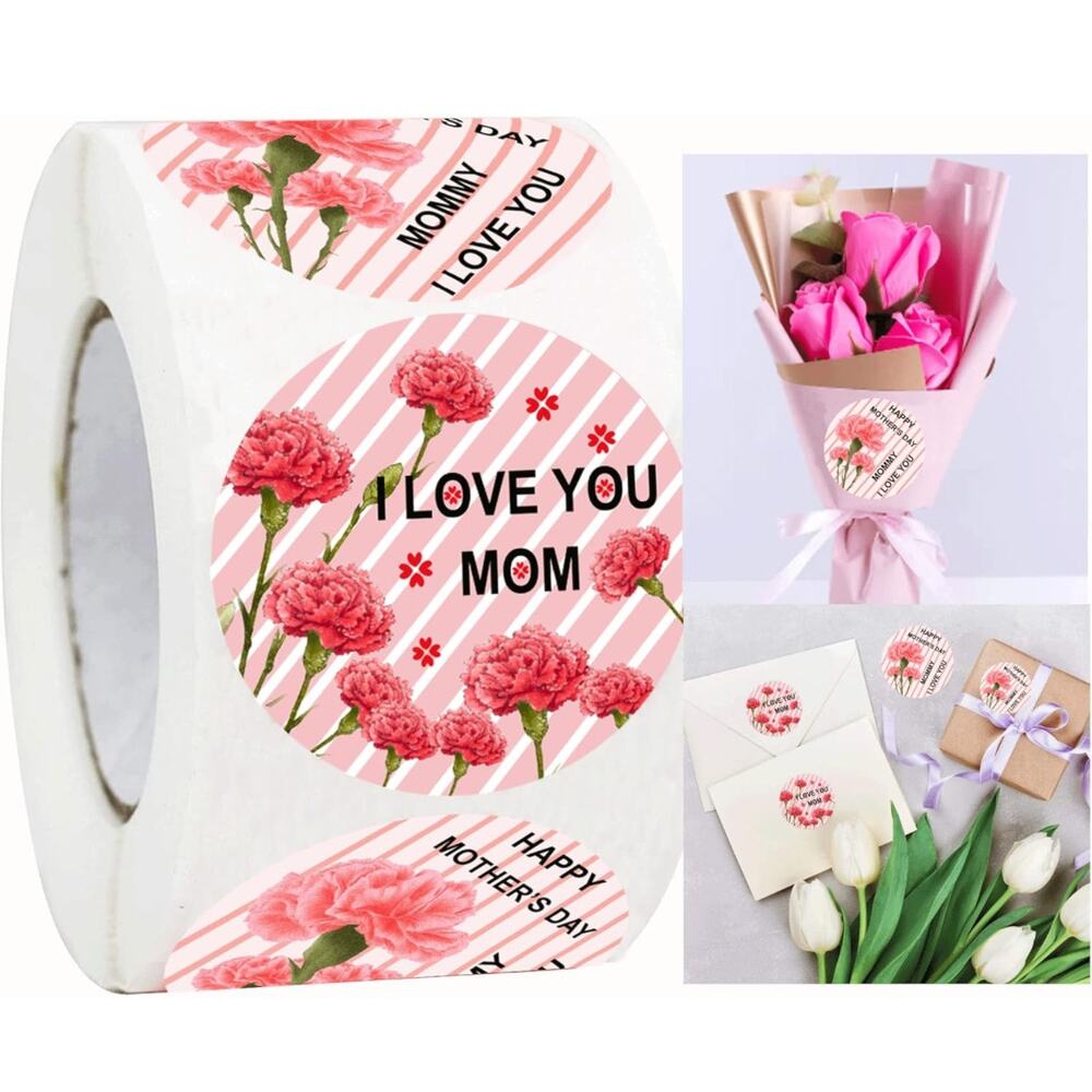500 Pcs/Roll 2 Inch Happy Mothers Day Stickers Mother’s Day Labels